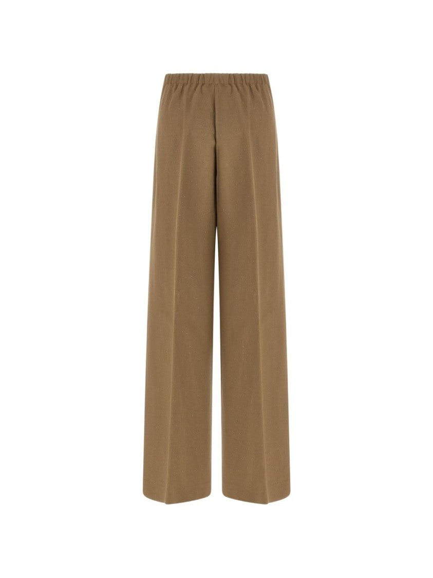 Herno Beige Wide-Leg Trousers