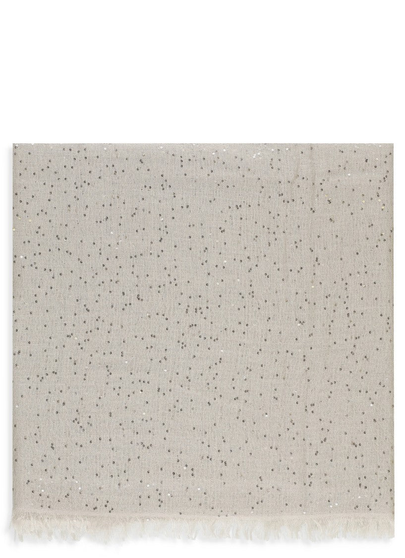 Brunello Cucinelli Beige Cashmere Scarf