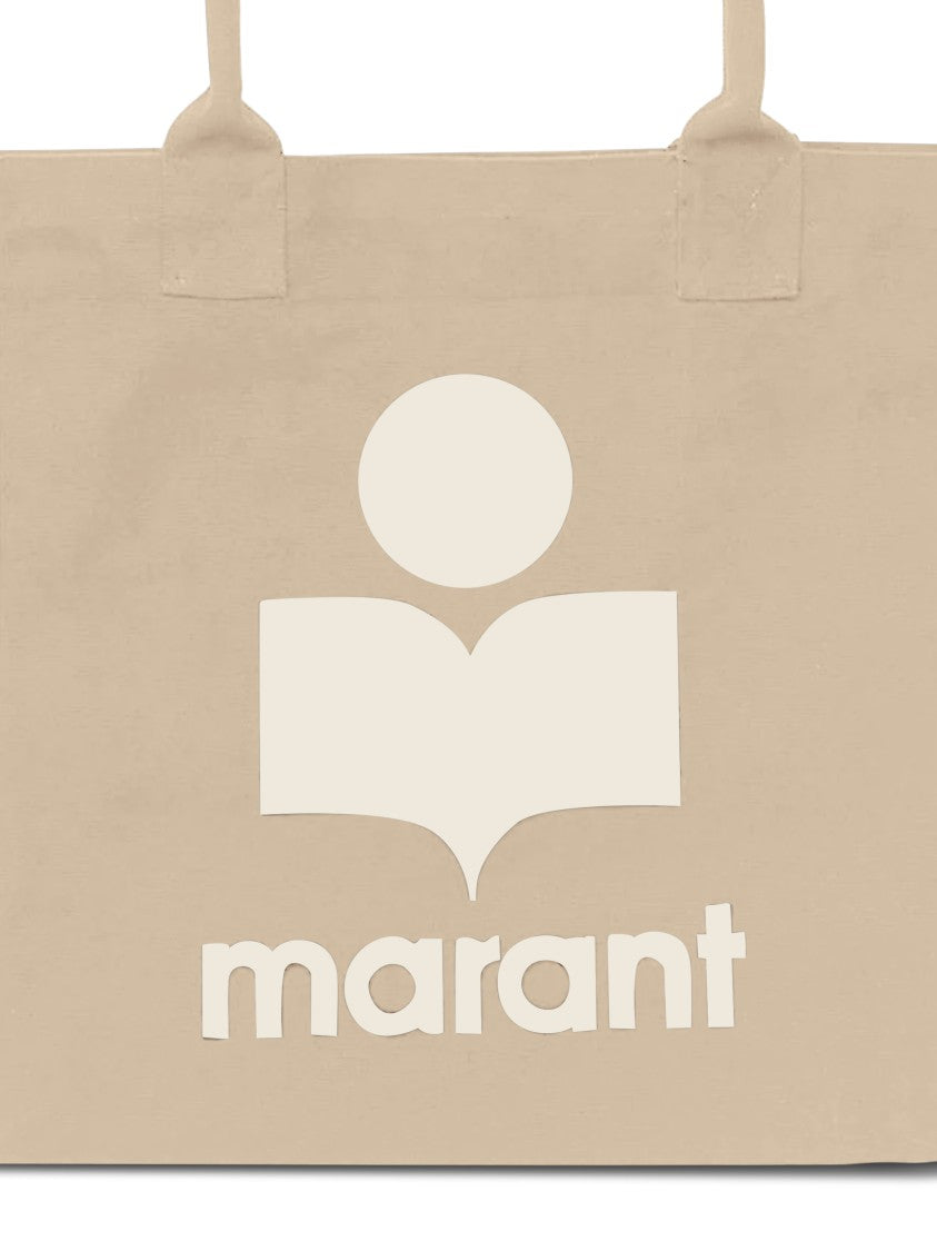 Isabel Marant Beige Graphic Logo Yenky-Gf Tote Bag