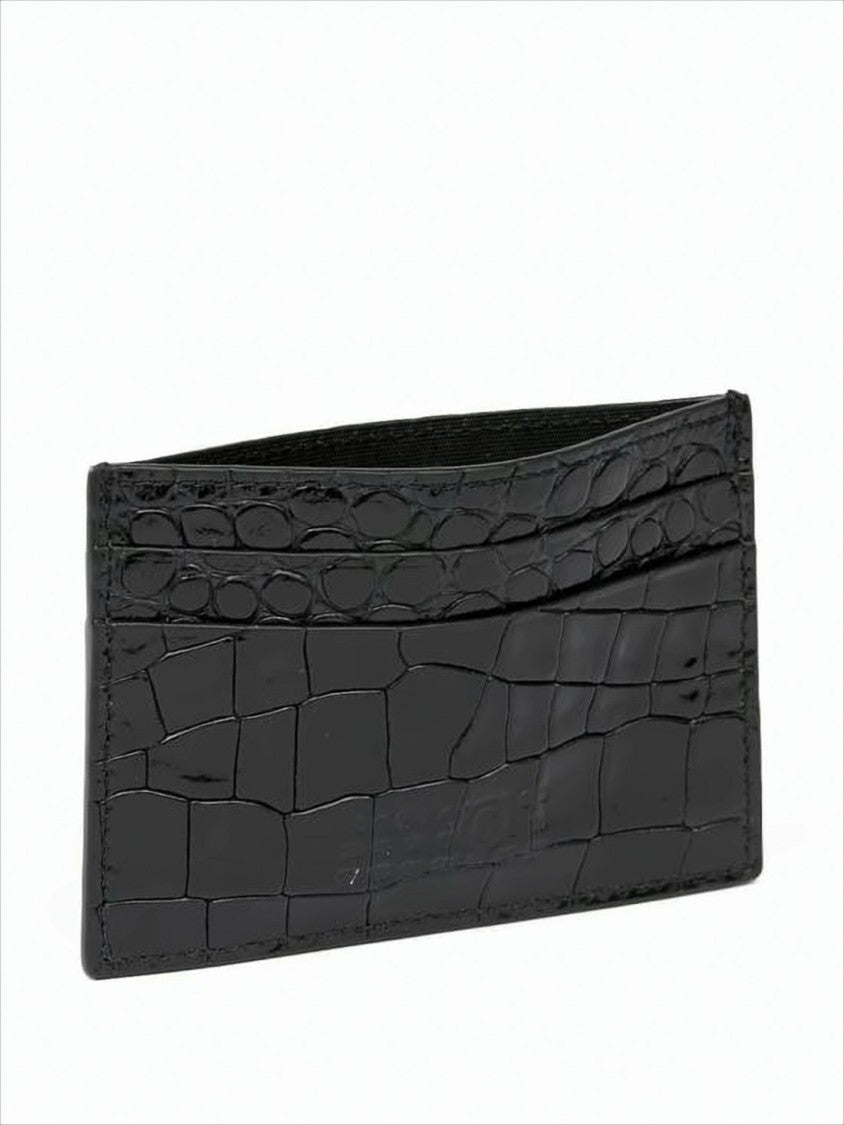Mm6 By Maison Margiela Crocodile-Embossed Calf Leather Cardholder