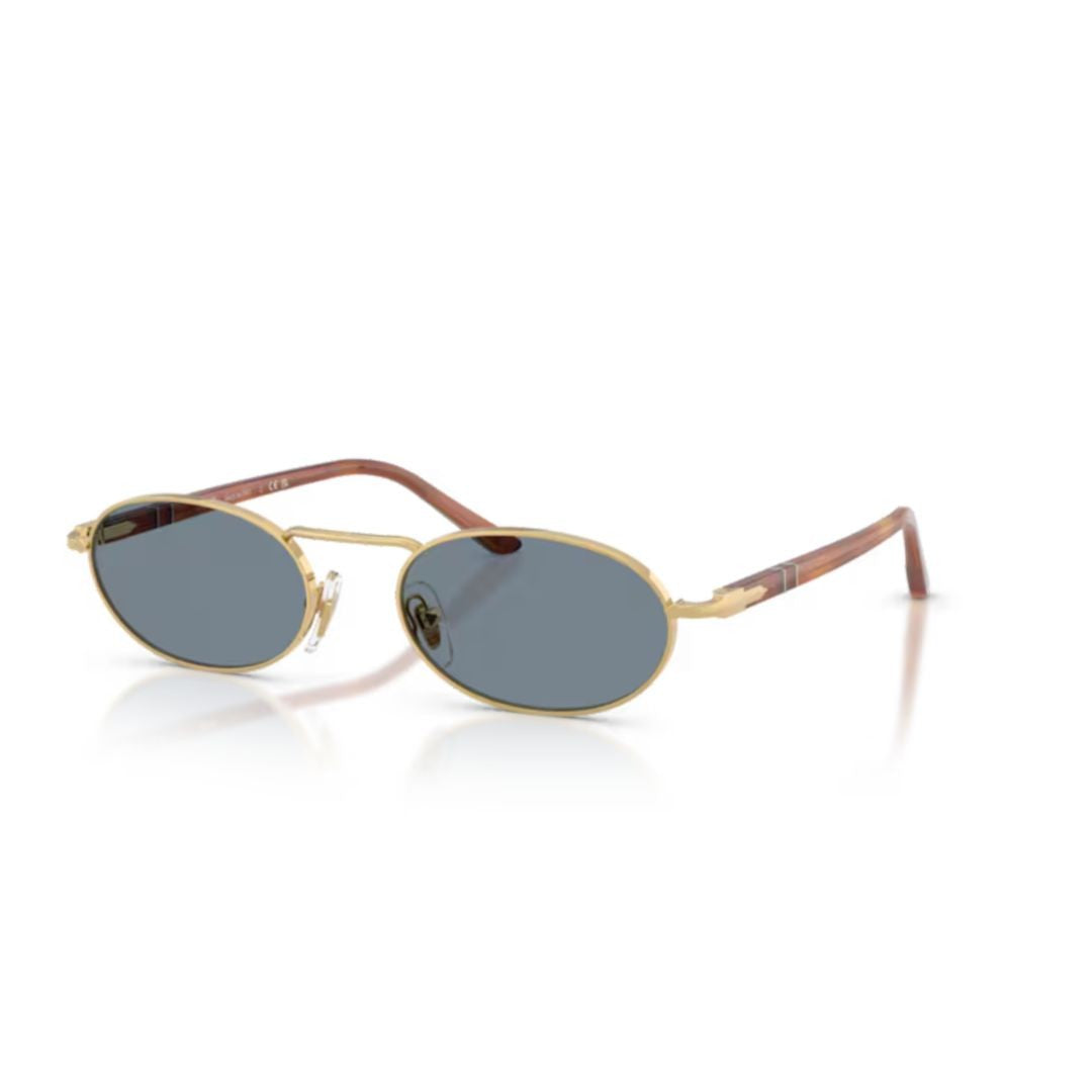 Persol 0Po1023s Oval Frame Metal Sunglasses With Adjustable Nose Pads