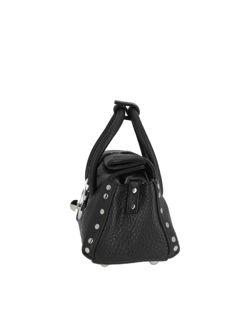 Zanellato Srl Black Dotta Centauro Baby Bovine Leather Handbag