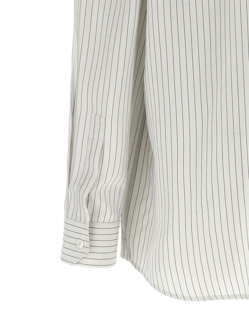 Saint Laurent 'Cassandre' Striped Viscose Shirt