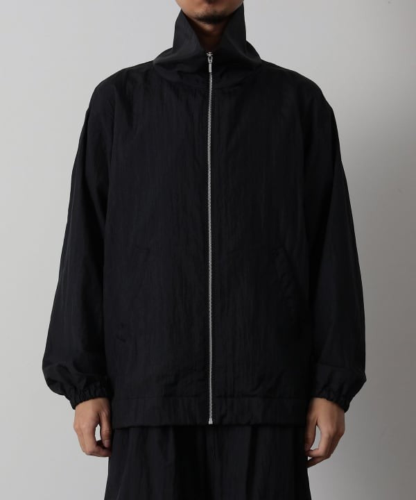 Beams Retro-Inspired Black Nylon Zip-Up Blouson