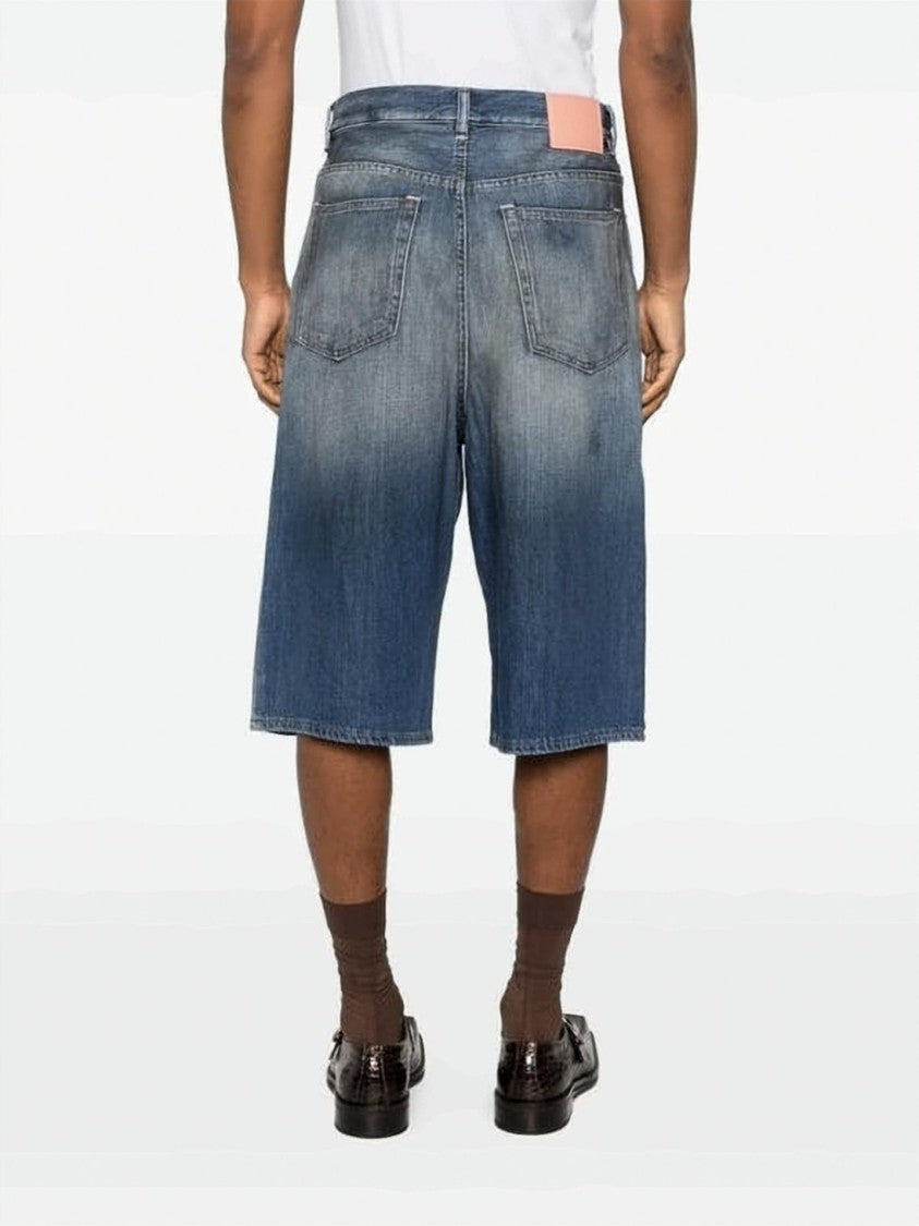 Acne Studios Faded Blue Denim Shorts With Relaxed Fit