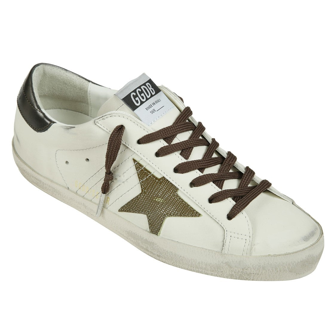 Golden Goose Used Effect Leather Sneakers With Croc Star