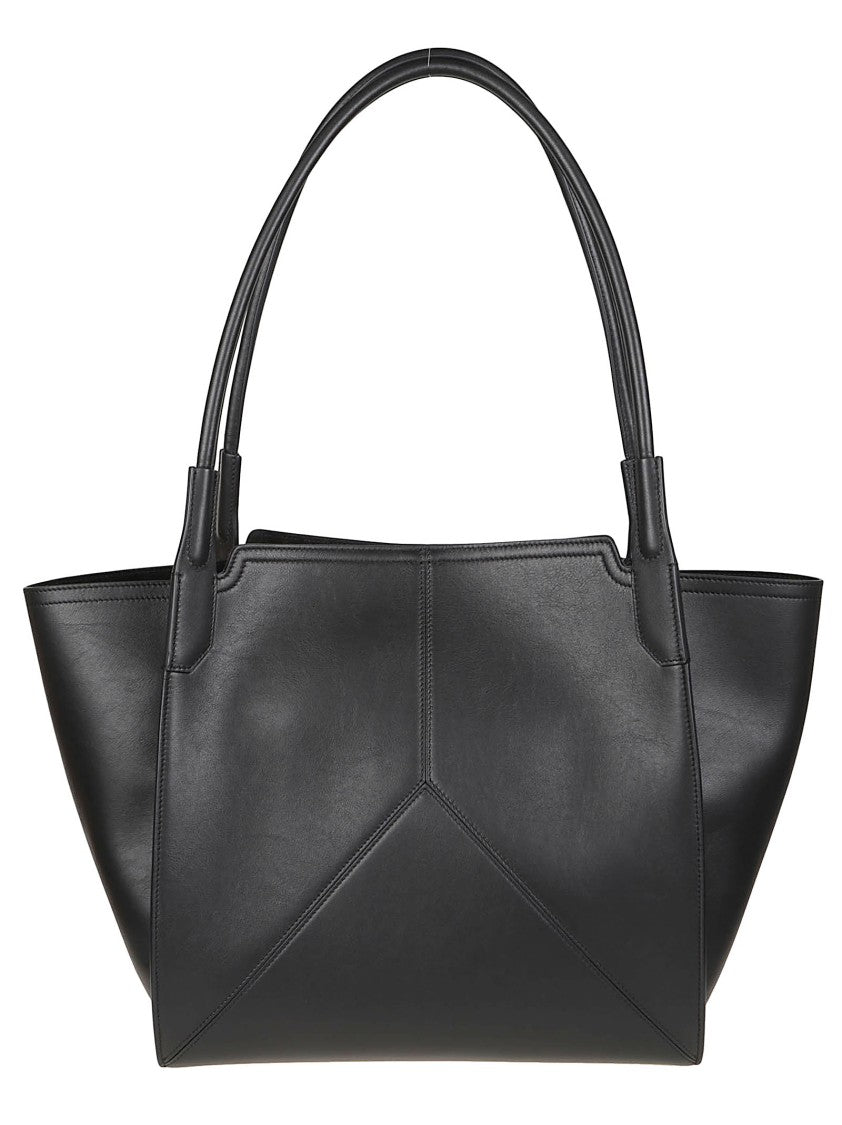 Victoria Beckham Black Small Victoria Calf Leather Tote Bag