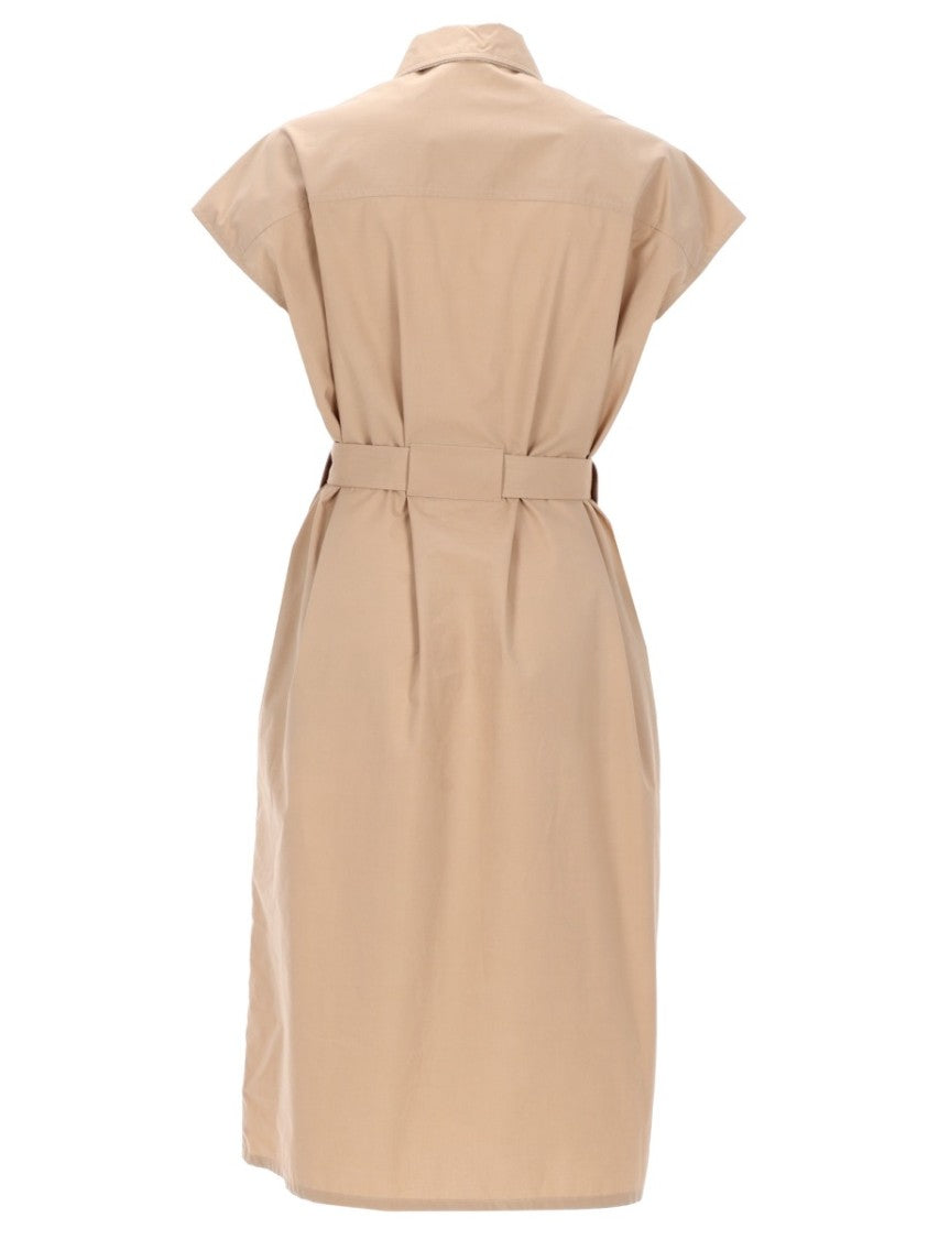 Fabiana Filippi Sleeveless Belted Gathered Waist Dress