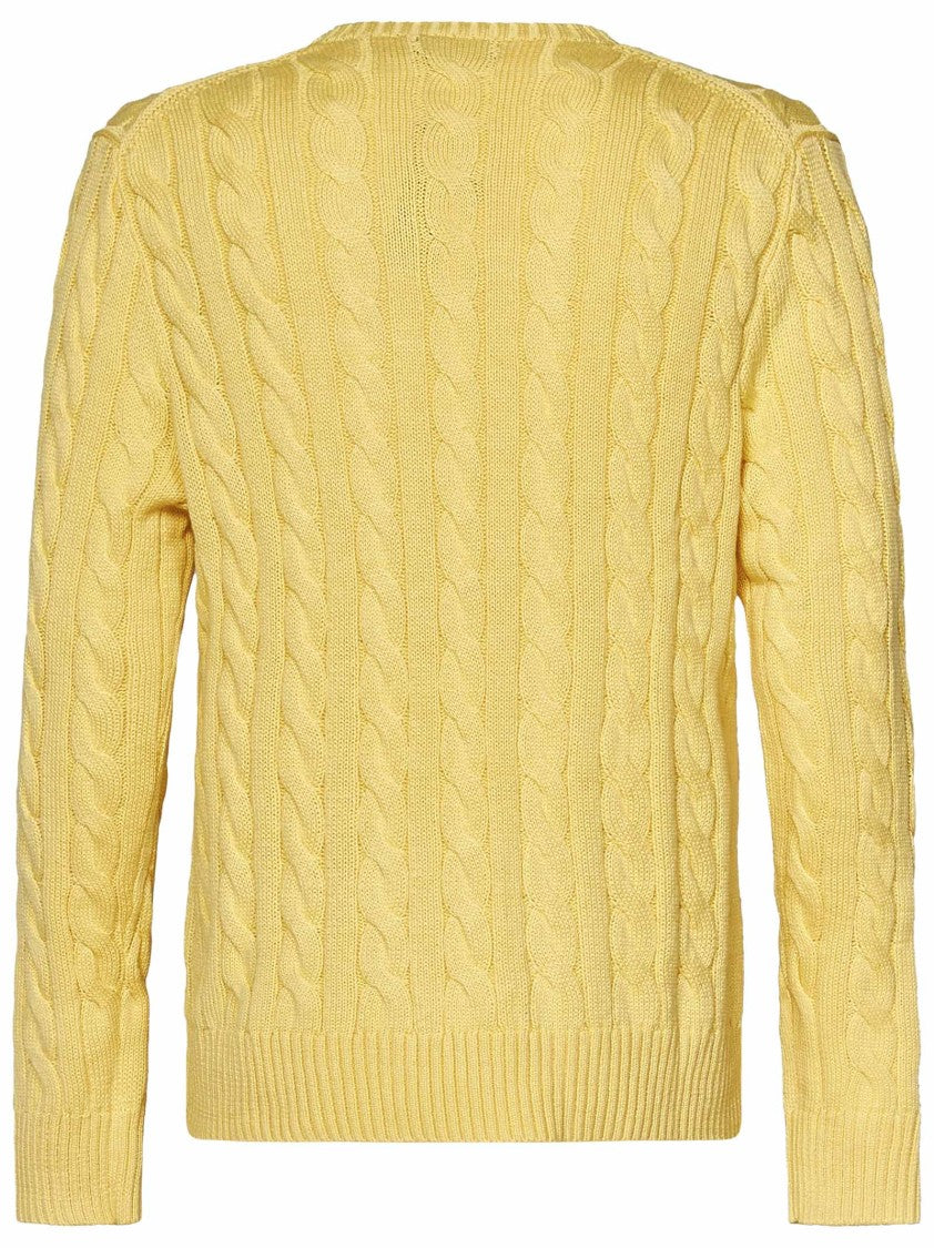 Polo Ralph Lauren Cable-Knit Cotton Sweater With Iconic Embroidery