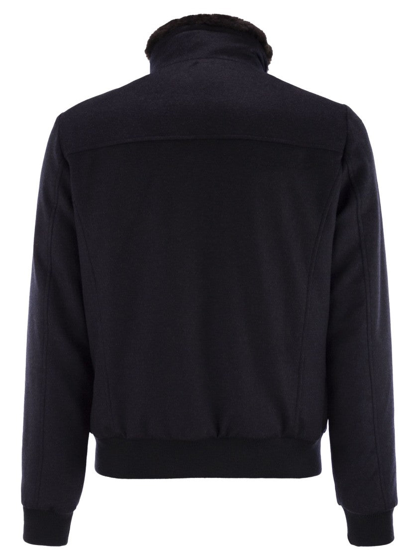 Moorer Bellati-Ls9 - Padded Bomber Jacket In Wool And Cashmere