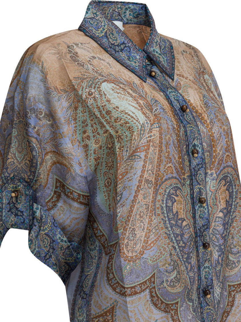 Zimmermann Relaxed Fit Hem Silk Shirt