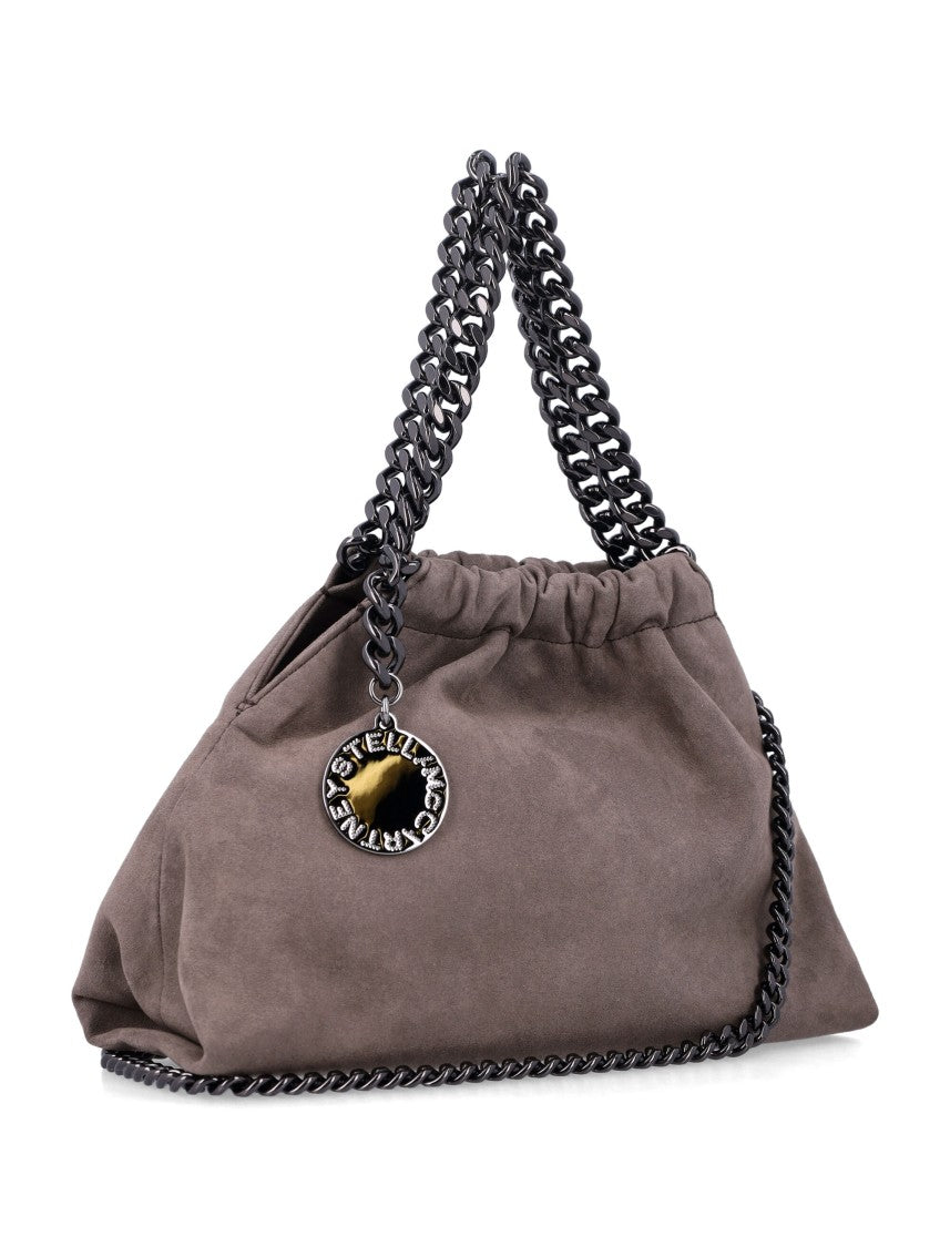 Stella Mccartney Falabella Mini Drawstring Bag With Signature Ruthenium Chain