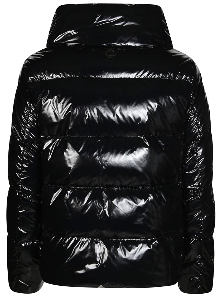 Herno Glossy Hooded Down Coat With Quilted Design