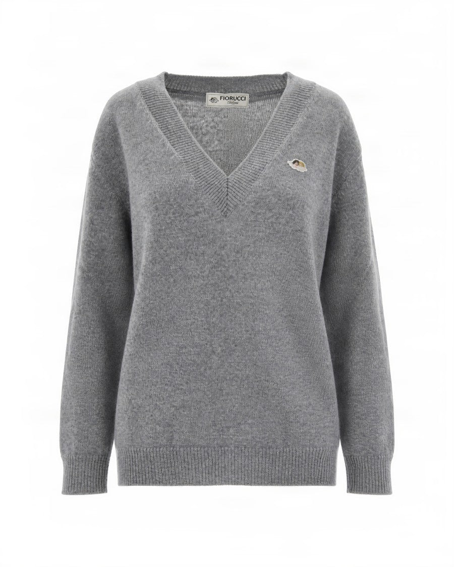 Fiorucci V-Neck Merino Wool Cashmere Sweater