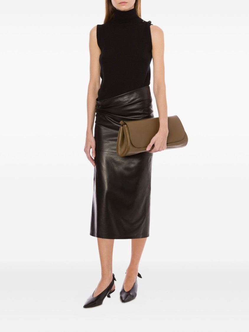 Alberta Ferretti High Collar Fitted Cashmere Top