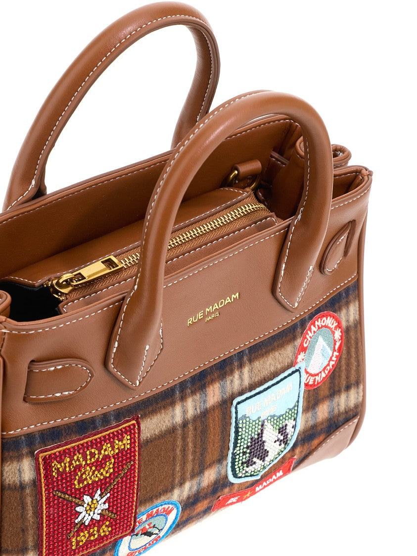 Rue Madam Paris Mini Tote Bag With Structured Silhouette And Embroidered Patches
