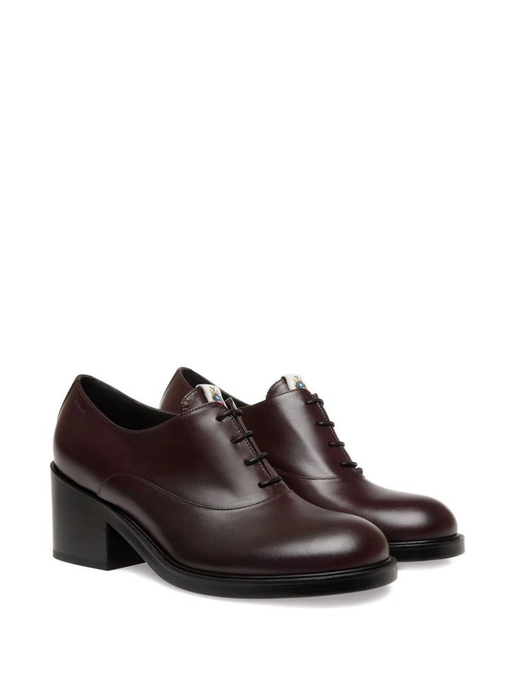 Bally Brown Polished Leather Lace-Up Loafers