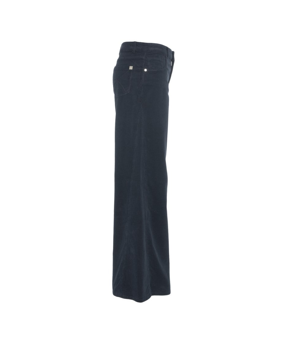 Kaos High-Waisted Wide Leg Pants In Soft Corduroy Fabric