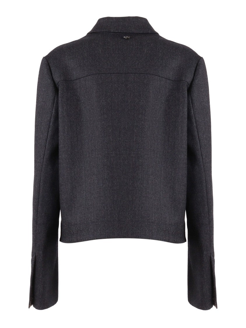 Lorena Antoniazzi Structured Cropped Coat With Classic Collar