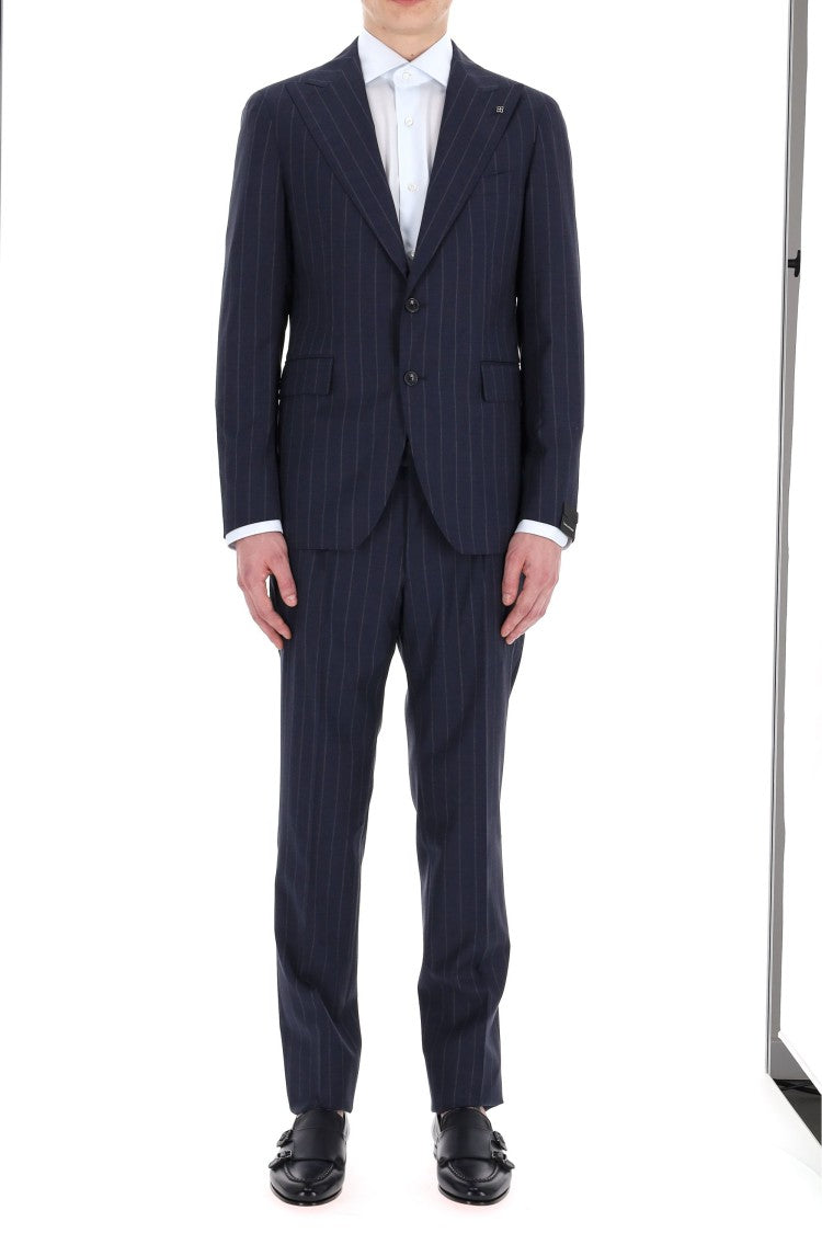 Tagliatore Pinstripe Wool Comfort Dress Line Vesuvio