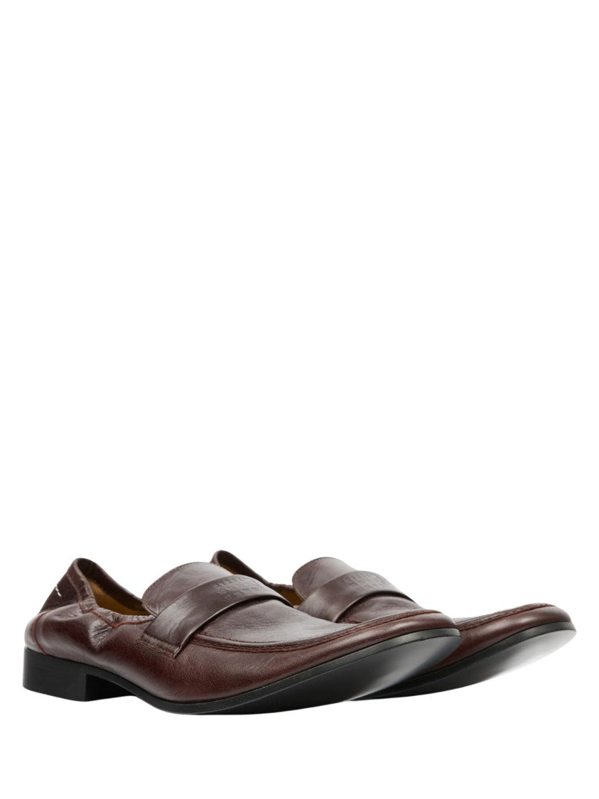 Mm6 By Maison Margiela Brown Penny Strap Leather Loafers
