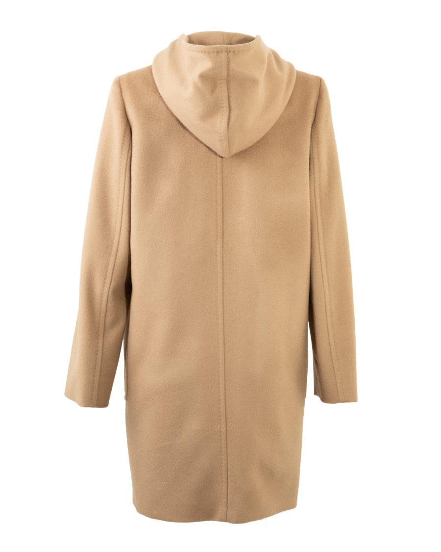 Max Mara Montgomery Coat With Hood And Leather Toggles