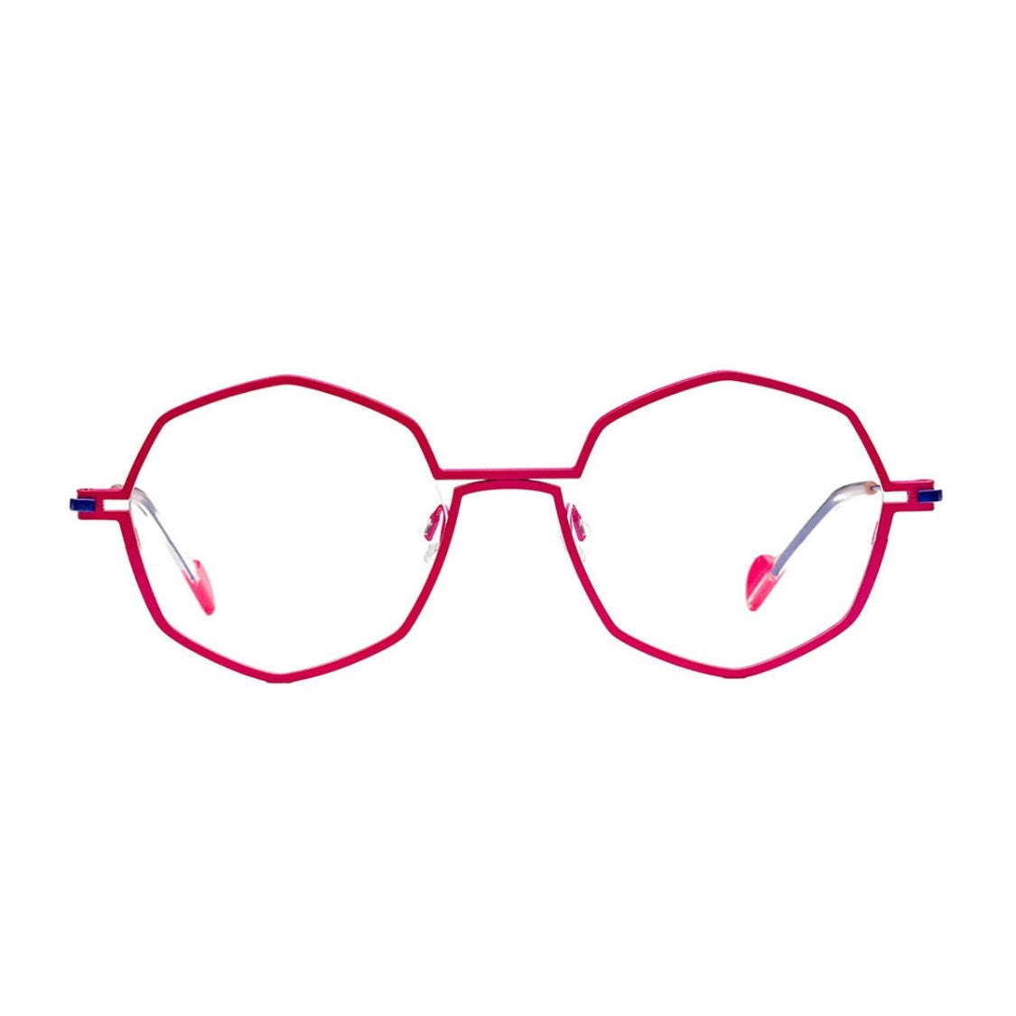 Matttew Pink Silver Titanium Geometric Sunglasses