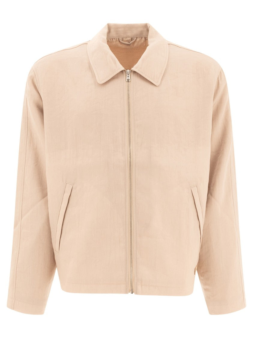 Stussy Beige Casual Overshirt With Classic Collar