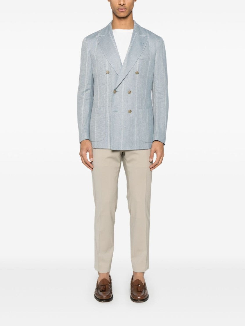 Pt Torino Tailored Light Beige Formal Pants With Concealed Front Closure