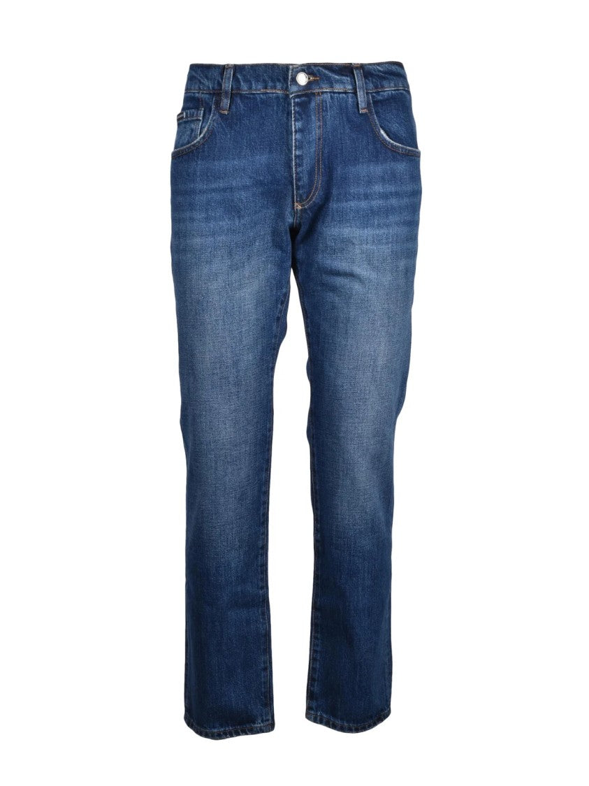 Dolce & Gabbana Blue Slim Fit Tapered Denim Stretch Jeans