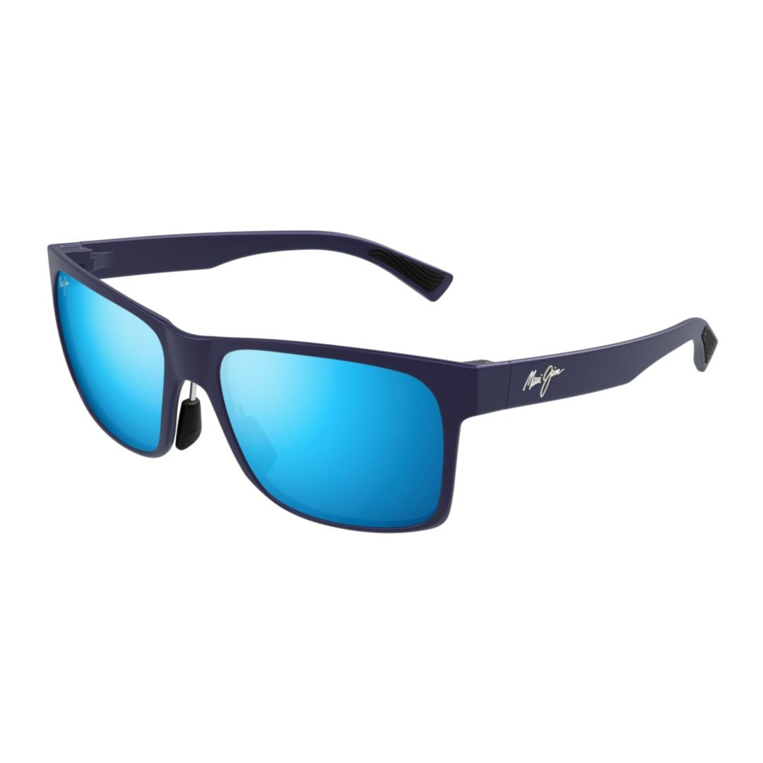 Maui Jim Hoopili Matte Finish Rectangular Frame Sunglasses With Reflective Blue Lenses