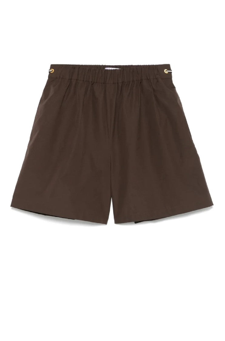 Max Mara Lightweight Brown Bermuda Shorts With Relaxed Fit