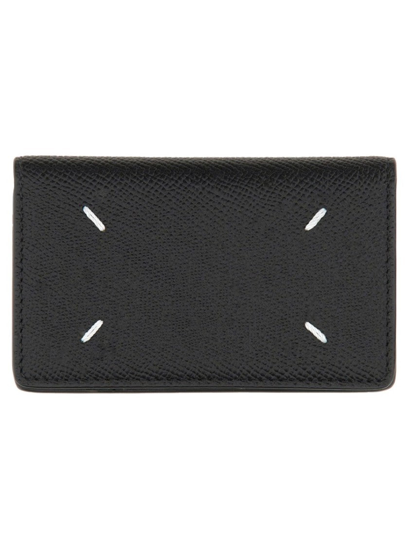 Maison Margiela Neutrals Four Stitches Textured Card Holder