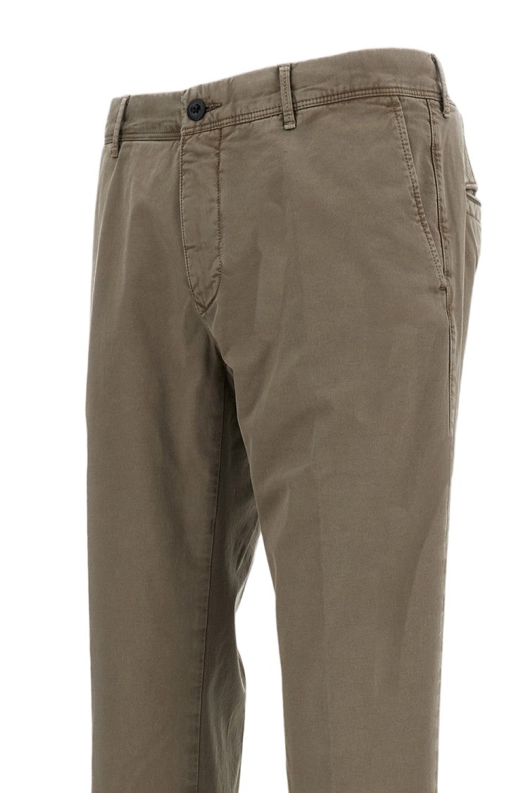 Incotex Brown Slim Fit Cotton Trousers