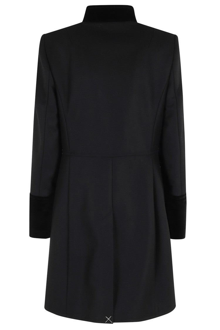 Fay Long Sleeve Black Wool Coat