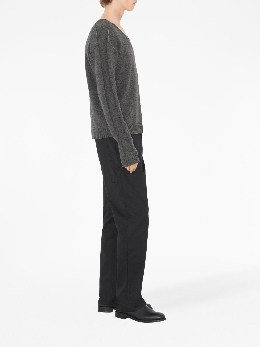 Burberry Denton Straight-Leg Black Cotton Trousers