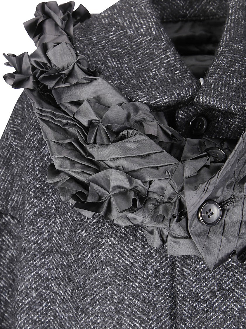 Comme Des Garçons Long Coat With Textured Fabric