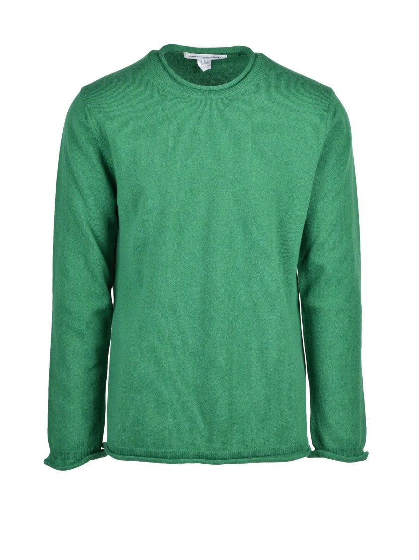 Comme Des Garçons Green Wool Crewneck Sweater