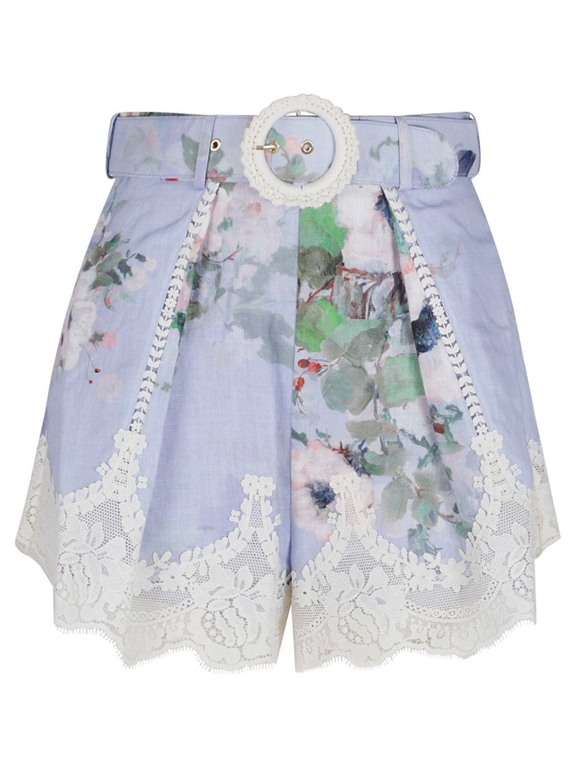 Zimmermann High-Waisted Floral Print Shorts