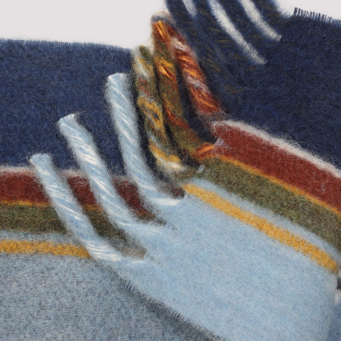 Marni Iris Blue Wool Scarf