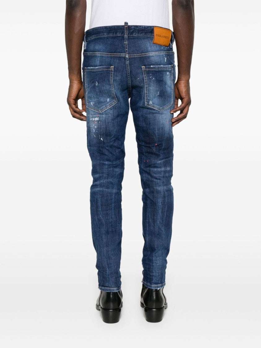 Dsquared2 Indigo Blue Stretch Cotton Jeans