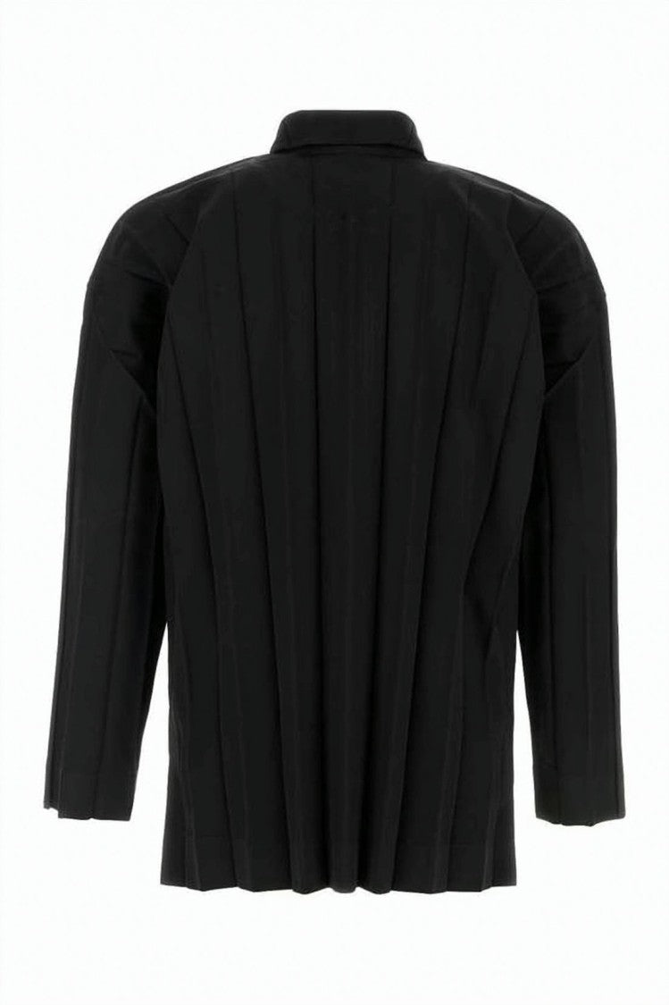 Homme Plissé Issey Miyake Boxy-Fit Long-Sleeve Shirt With Vertical Pleats