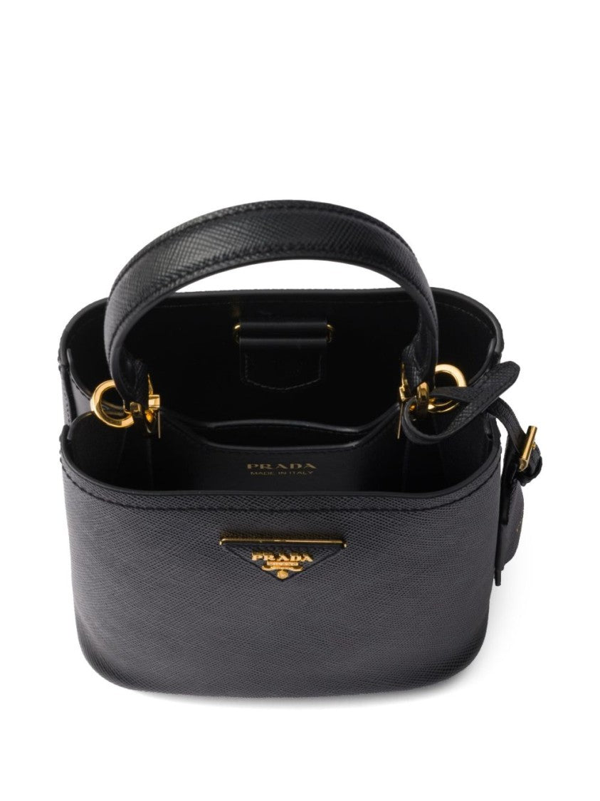 Prada Saffiano Leather Mini-Bag With Adjustable Strap And Signature Logo