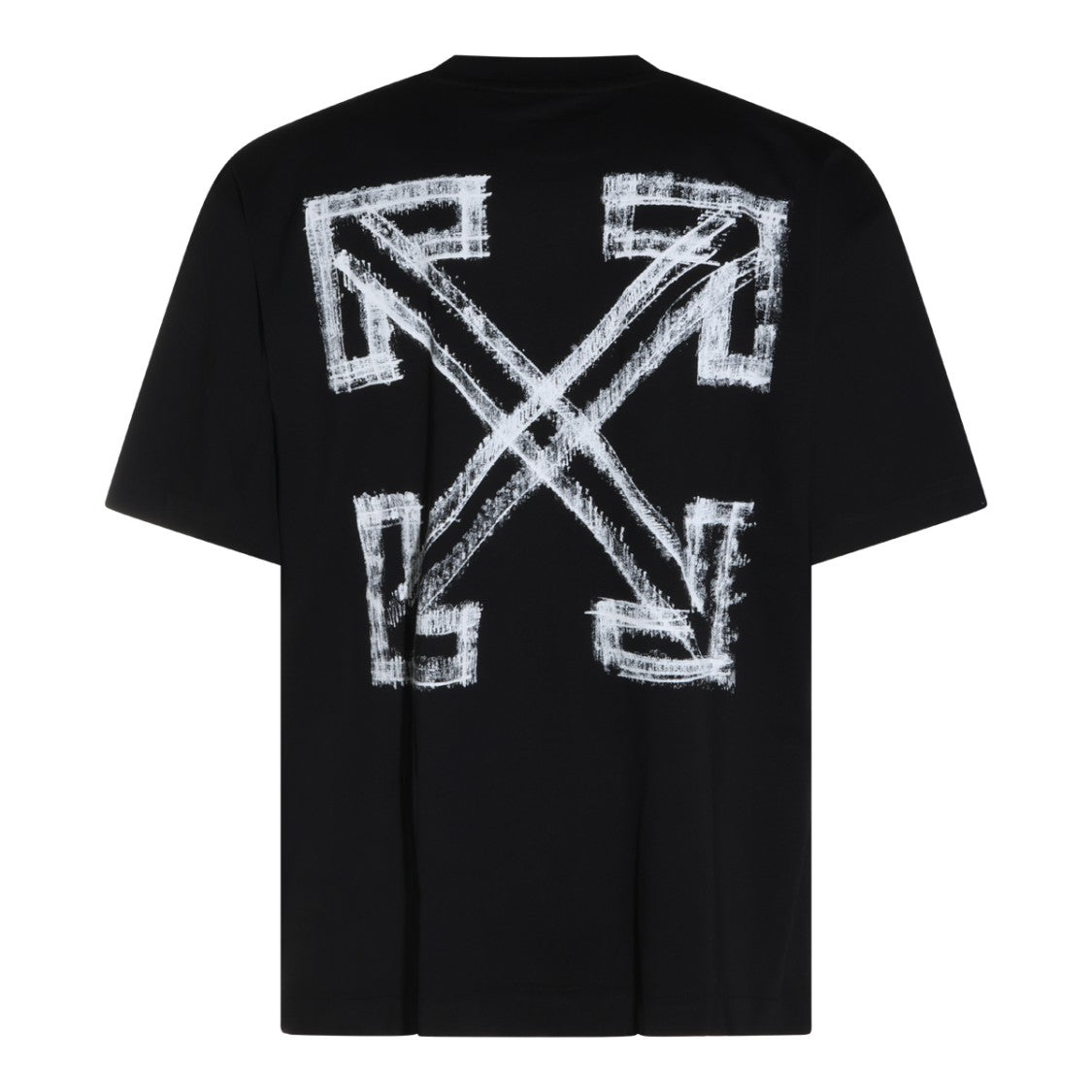 Off-White Black Cotton Heart Logo Crewneck T-Shirt