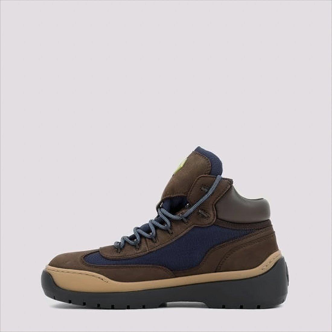 Christian Dior High-Top Brown Calf Leather Boots With Padded Collar