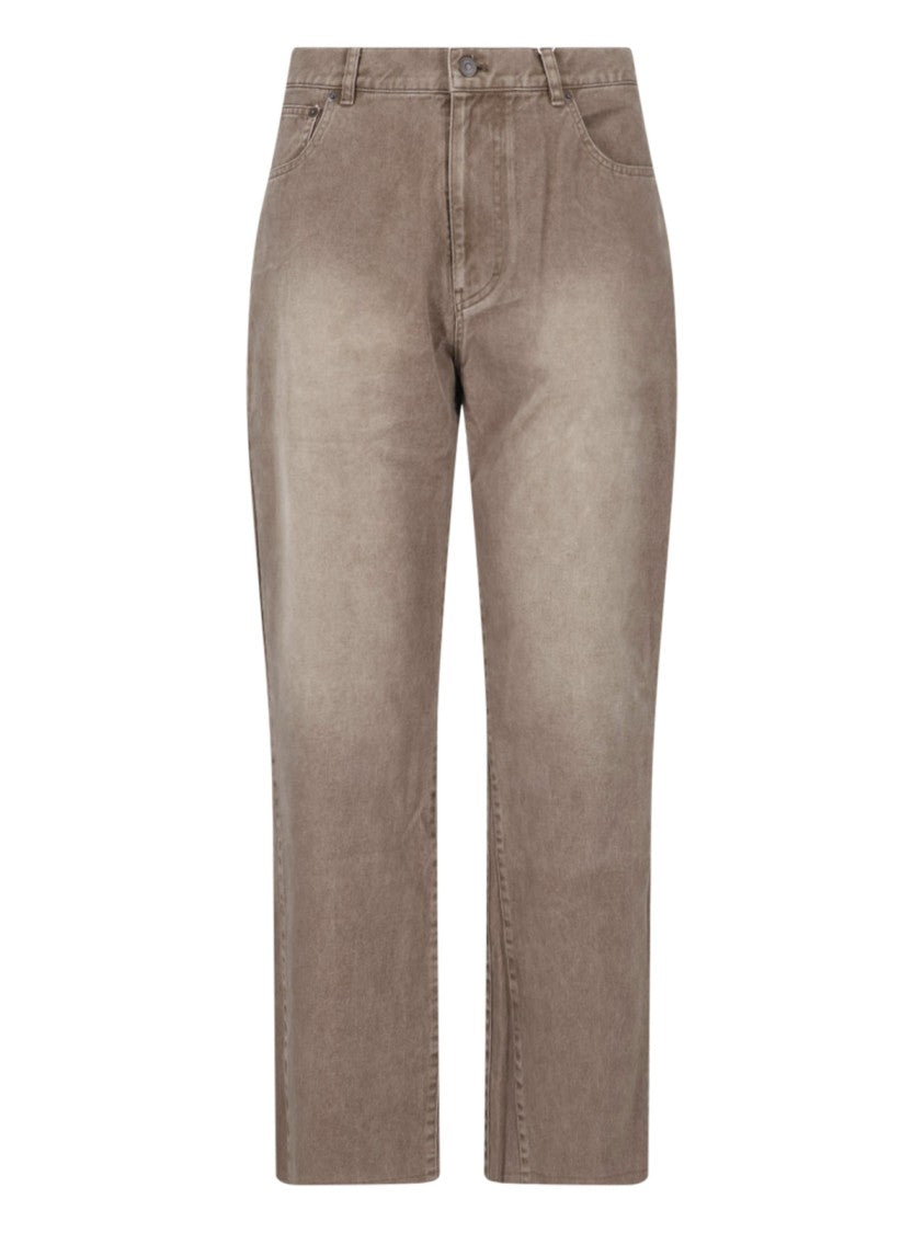 Tonywack Vintage-Washed Taupe Straight-Leg Pants