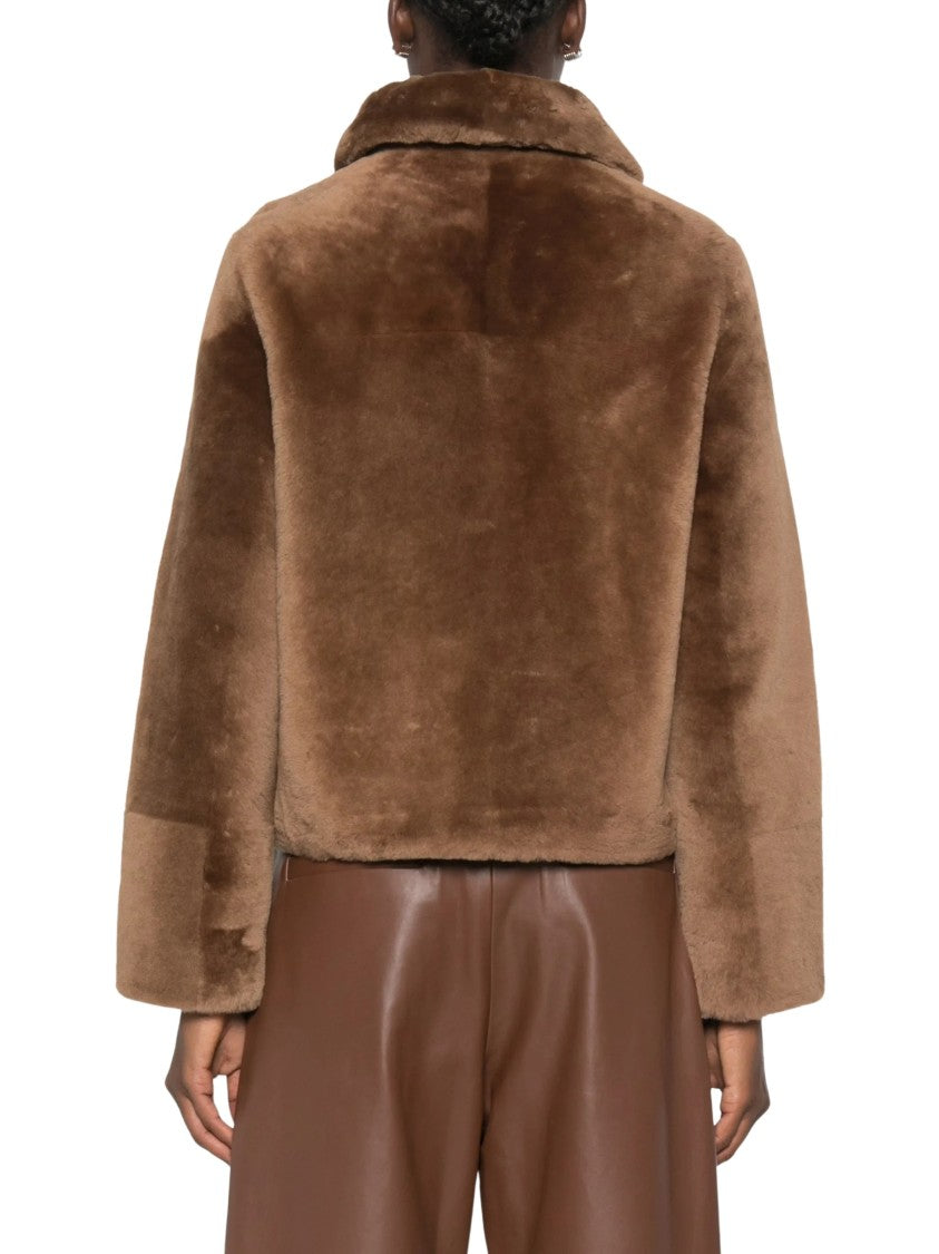 Yves Salomon Short Shearling Classic Collar Jacket