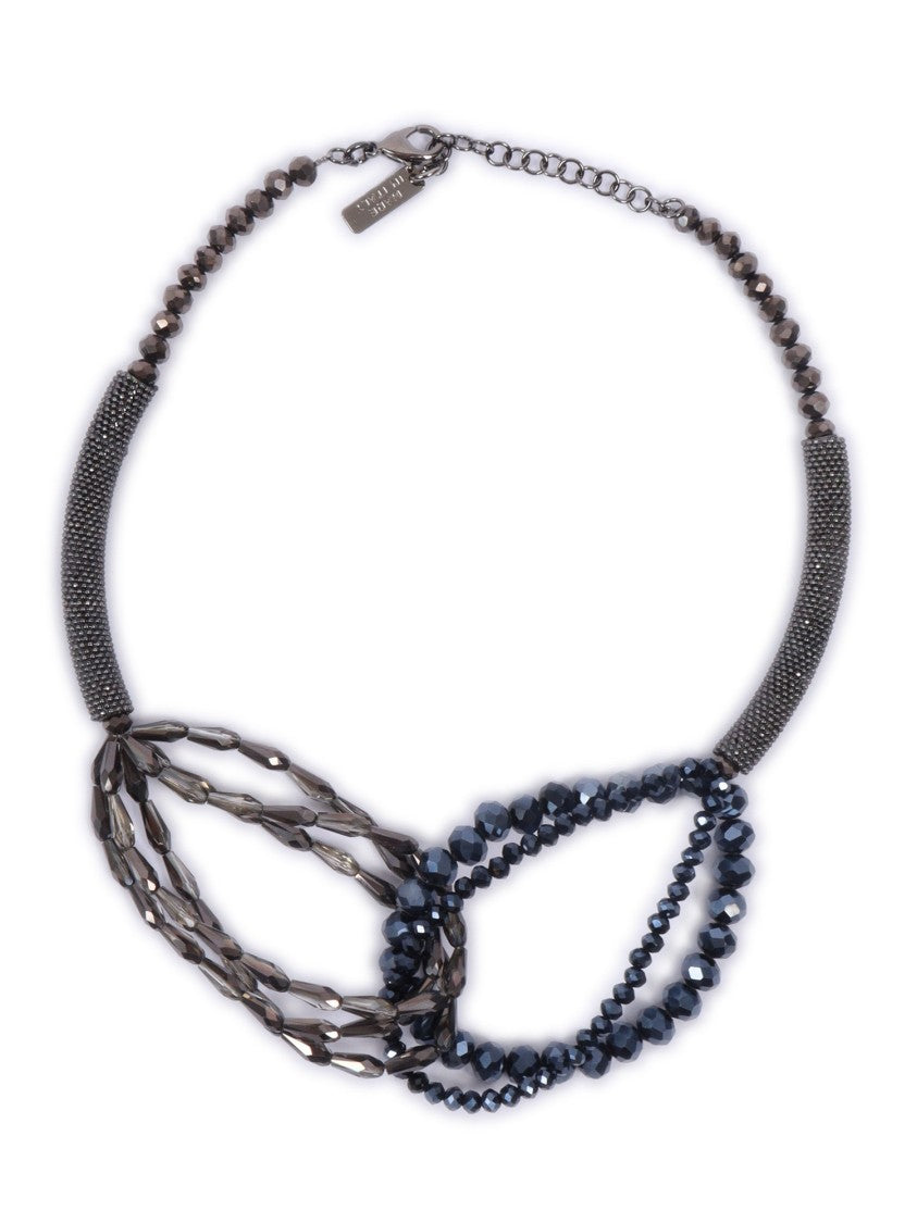 Peserico Multi-Strand Faceted Bead Necklace With Textured Elements