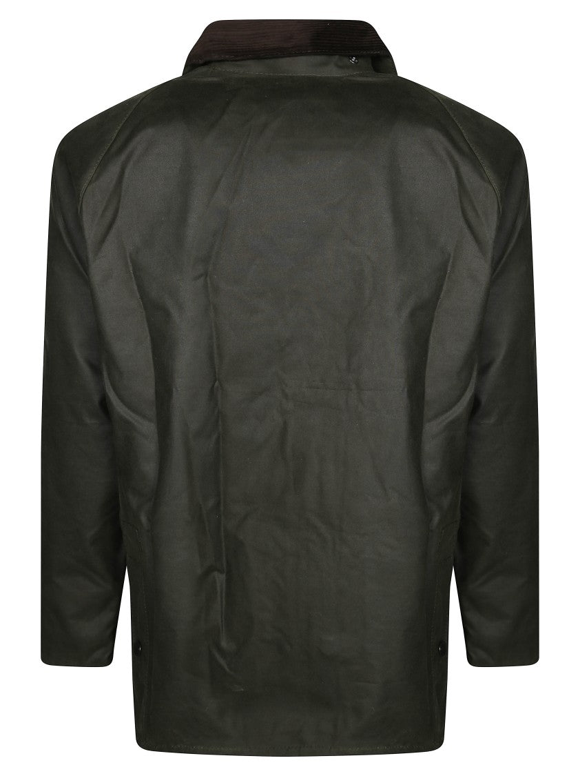 Barbour Black Bedale Matte Waxed Cotton Jacket