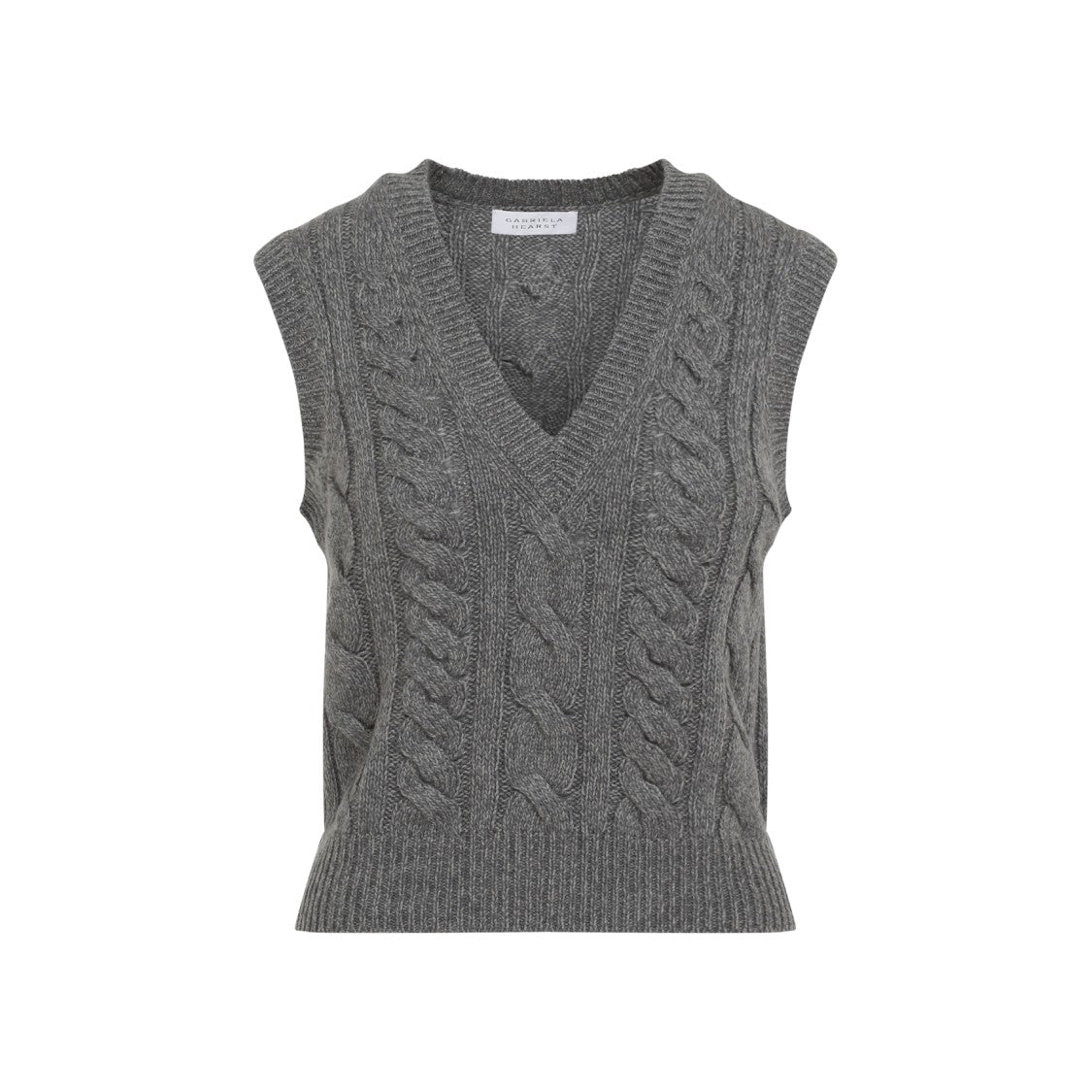 Gabriela Hearst Cashmere Cable Knit Sweater With V-Neck And Sleeveless Design